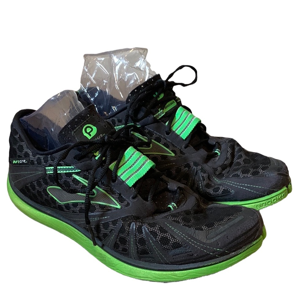 Brooks Mens PureGrit Trail Running Shoes Sneakers Sz 13 Green Black Lightweight